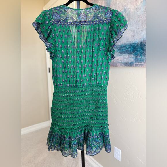 NEW Veronica Beard Brindelle Dress Kelly Green Paisley Mini Dress Women’s Size 4 - Picture 6 of 10